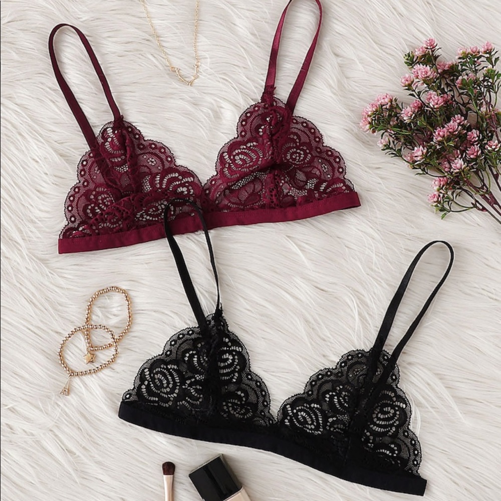 Maroon & Black Bralettes for sale - Picture 2 of 2